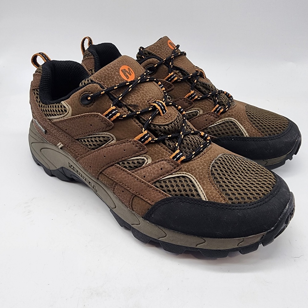 Merrell Moab 2 Low Lace Waterproof Hiking Shoes Boys 6.5W Brown Leather Mesh
